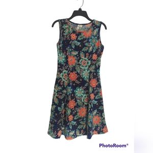Tacera A-line blue floral dress Size S